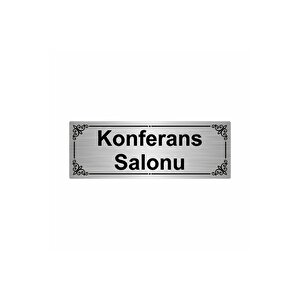 Konferans Salonu 7x20cm Gümüş Renk Metal Yönlendirme Levhası
