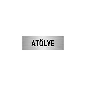 Metal Yönlendirme Levhası, Departman Kapı İsimliği Atölye 5x20 Cm Gümüş Renk