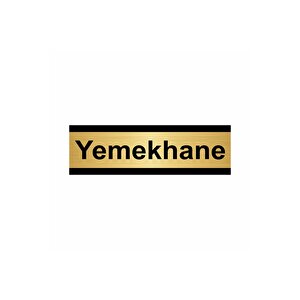 Yemekhane 10x20cm Altın Renk Metal Yönlendirme Levhası