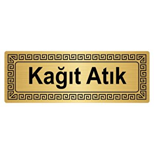 Kağıt Atık 7cmx20cm Metal Yönlendi̇rme Levhasi Altin Renk Metal