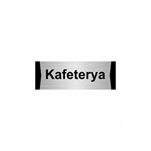 Kafeterya 5x20cm Gümüş Renk Metal Yönlendirme Levhası
