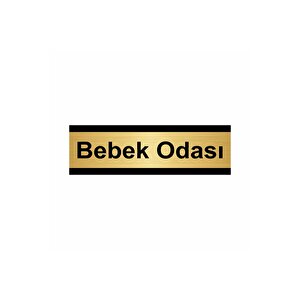 Bebek Odası 7x20cm Altın Renk Metal Yönlendirme Levhası