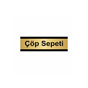 Çöp Sepeti 7x20cm Altın Renk Metal Yönlendirme Levhası
