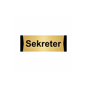 Sekreter 5x20cm Altın Renk Metal Yönlendirme Levhası