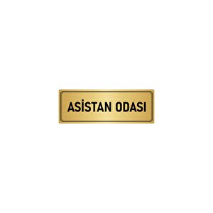 Metal Yönlendirme Levhası, Departman Kapı İsimliği Asistan Odası 5x20 Cm Altın Renk