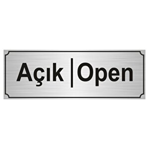 Açik-open Yönlendi̇rme Levhasi 5cmx20cm Gümüş Renk Metal