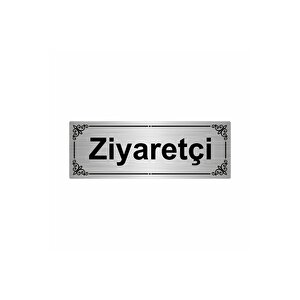 Ziyaretçi 7x20cm Gümüş Renk Metal Yönlendirme Levhası