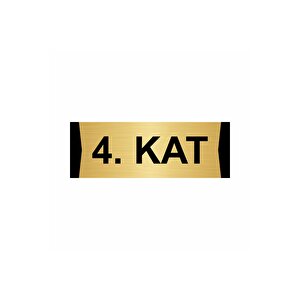 4.kat  5x20cm Altın Renk Metal Yönlendirme Levhası
