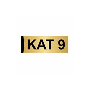 Kat 9  7x20cm Altın Renk Metal Yönlendirme Levhası