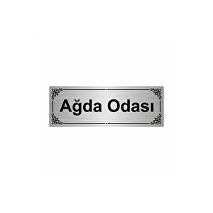 Ağda Odası 7x20cm Gümüş Renk Metal Yönlendirme Levhası