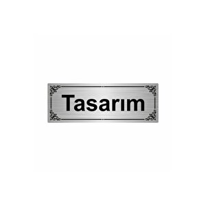 Tasarım 7x20cm Gümüş Renk Metal Yönlendirme Levhası