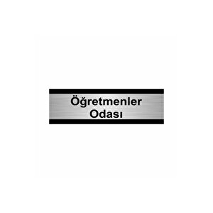 Öğretmenler Odası 5x20cm Gümüş Renk Metal Yönlendirme Levhası