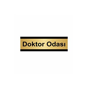 Doktor Odası 7x20cm Altın Renk Metal Yönlendirme Levhası