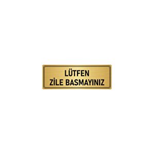 Metal Yönlendirme Levhası, Departman Kapı İsimliği  Lütfen Zile Basmayınız 10x20 Cm Altın Renk