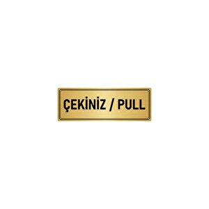 Metal Yönlendirme Levhası, Departman Kapı İsimliği Çekiniz/pull 7x20 Cm Altın Renk