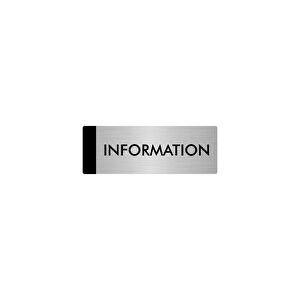 Metal Yönlendirme Levhası, Departman Kapı Isimliği Information 10x20 Cm Gümüş Renk
