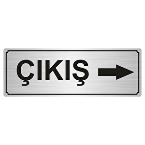 Çikiş Yönlendi̇rme Levhasi 5cmx20cm Gümüş Renk Metal