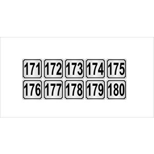 Metal Kapı,masa,dolap Numarası 15cmx15cm 10 Adet (171…180) Gümüş Renk Metal