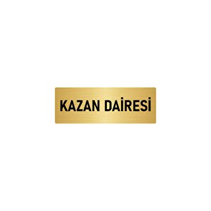 Metal Yönlendirme Levhası, Departman Kapı İsimliği Kazan Dairesi 10x20 Cm Altın Renk