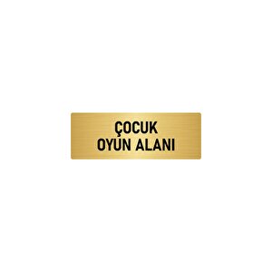 Metal Yönlendirme Levhası, Departman Kapı İsimliği Çocuk Oyun Alanı 10x20 Cm Altın Renk