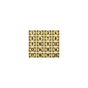 Metal Kapı Masa Dolap Numara Levhası 3,5x5cm Altın Renk 20 Adet (1…20)