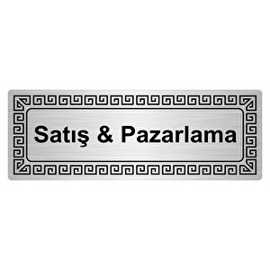 Satış & Pazarlama 7cmx20cm Metal Yönlendi̇rme Levhasi Gümüş Renk Metal
