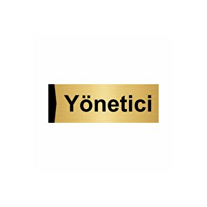 Yönetici 10x20cm Altın Renk Metal Yönlendirme Levhası