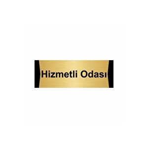 Hizmetli Odası 7x20cm Altın Renk Metal Yönlendirme Levhası