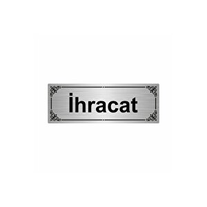 İhracat 7x20cm Gümüş Renk Metal Yönlendirme Levhası
