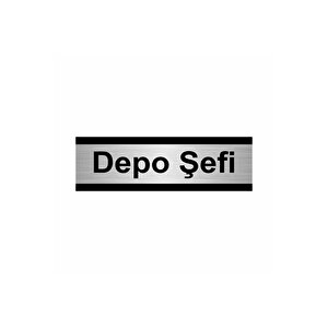 Depo Şefi 5x20cm Gümüş Renk Metal Yönlendirme Levhası