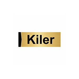 Kiler 10x20cm Altın Renk Metal Yönlendirme Levhası