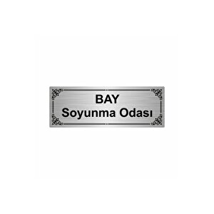Bay Soyunma Odası 7x20cm Gümüş Renk Metal Yönlendirme Levhası