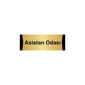 Asistan Odası 5x20cm Altın Renk Metal Yönlendirme Levhası