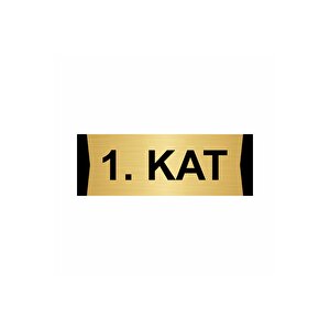 1.kat  7x20cm Altın Renk Metal Yönlendirme Levhası