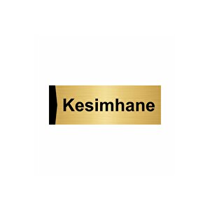 Kesimhane 7x20cm Altın Renk Metal Yönlendirme Levhası