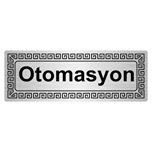 Otomasyon 7cmx20cm Metal Yönlendi̇rme Levhasi Gümüş Renk Metal