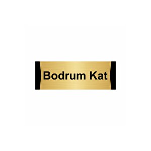 Bodrum Kat 10x20cm Altın Renk Metal Yönlendirme Levhası