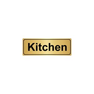 Kitchen Yönlendi̇rme Levhasi 10cmx20cm Altin Renk Metal