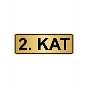 2.kat  10cmx20cm Metal Yönlendirme Levhası Altın Renk