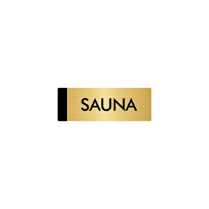 Metal Yönlendirme Levhası, Departman Kapı Isimliği Sauna 5x20 Cm Altın Renk