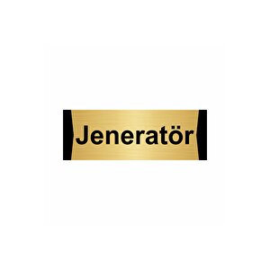 Jeneratör 10x20cm Altın Renk Metal Yönlendirme Levhası