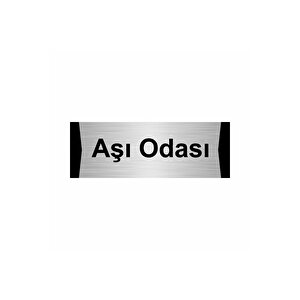 Aşı Odası 10x20cm Gümüş Renk Metal Yönlendirme Levhası