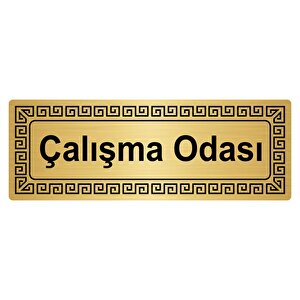 Çalışma Odası 7cmx20cm Metal Yönlendi̇rme Levhasi Altin Renk Metal