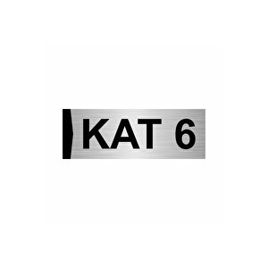 Kat 6  5x20cm Gümüş Renk Metal Yönlendirme Levhası