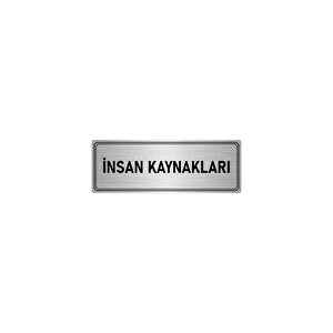 Metal Yönlendirme Levhası, Departman Kapı İsimliği İnsan Kaynakları 10x20 Cm Gümüş Renk
