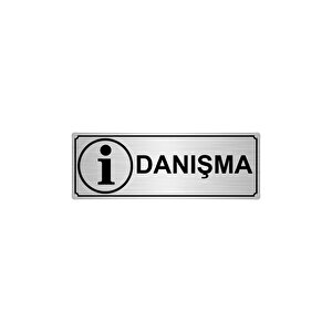Danişma Yönlendi̇rme Levhasi 7cmx20cmgümüş Renk Metal