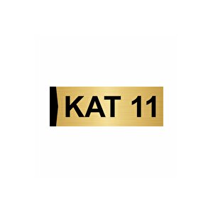 Kat 11  10x20cm Altın Renk Metal Yönlendirme Levhası