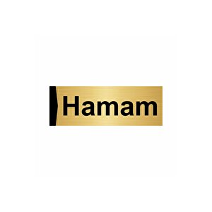 Hamam 7x20cm Altın Renk Metal Yönlendirme Levhası