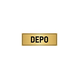 Metal Yönlendirme Levhası, Departman Kapı İsimliği Depo 7x20 Cm Altın Renk