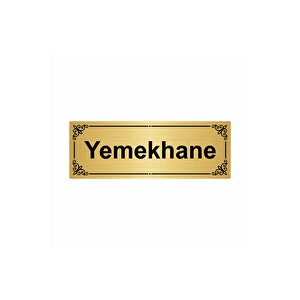 Yemekhane 7x20cm Altın Renk Metal Yönlendirme Levhası